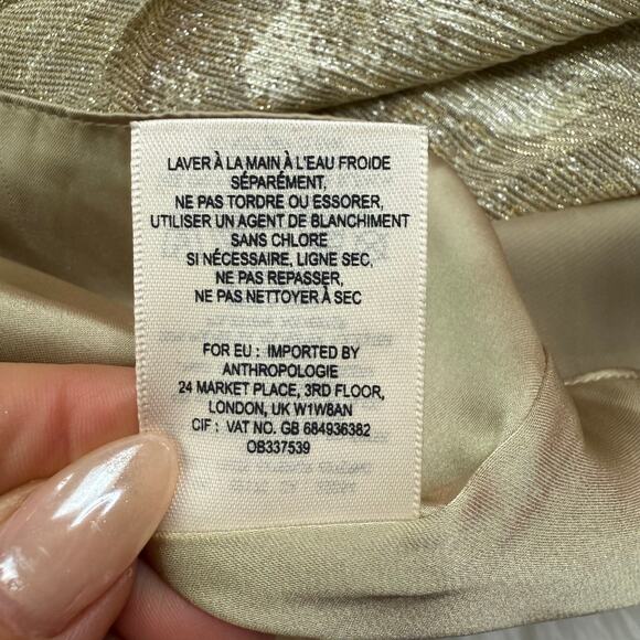 Anthropologie Moulinette Soeurs Fallen Star Gold Ruffle Maxi Skirt Size 2 Boho - Picture 8 of 16